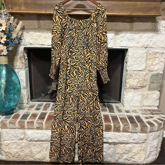 Kachel x Anthropologie Wide Leg Jumpsuit Tiger-Striped - Picture 2 of 12